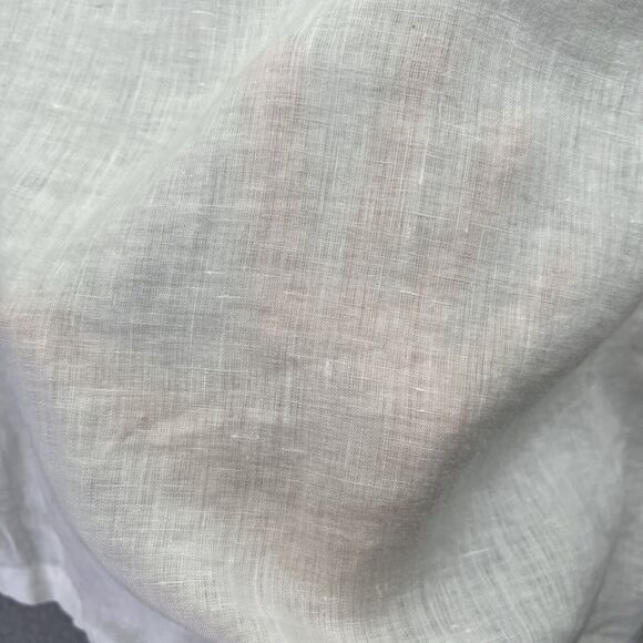 Chicos Button Top XL 3 Linen Pockets Roll Tab Long Sleeve White Beach Hike Fish - Picture 15 of 16